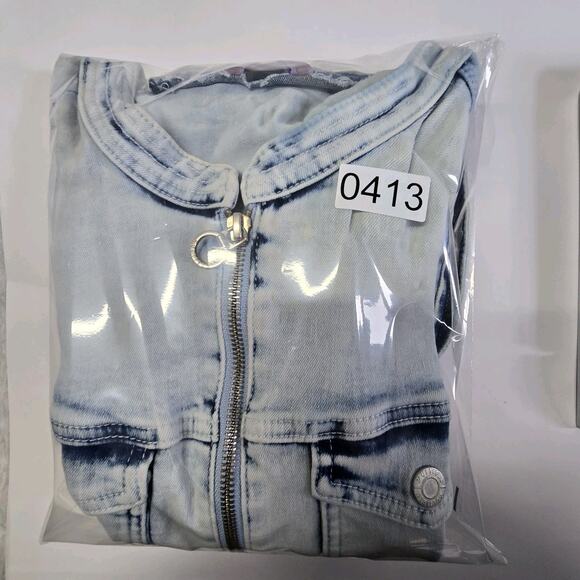 Multiblu Jean Fritz Denim Jacket Womens Button Front Size L (44 Size German) - Picture 14 of 14